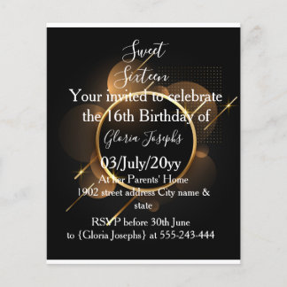 金ゴールドと黒のSweet sixteen写真