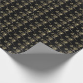 金ゴールドと黒ひまわり自然アートパターン ラッピングペーパー (角)