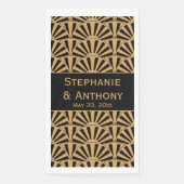 金ゴールドと黒アールデコの花結婚の数 (正面)