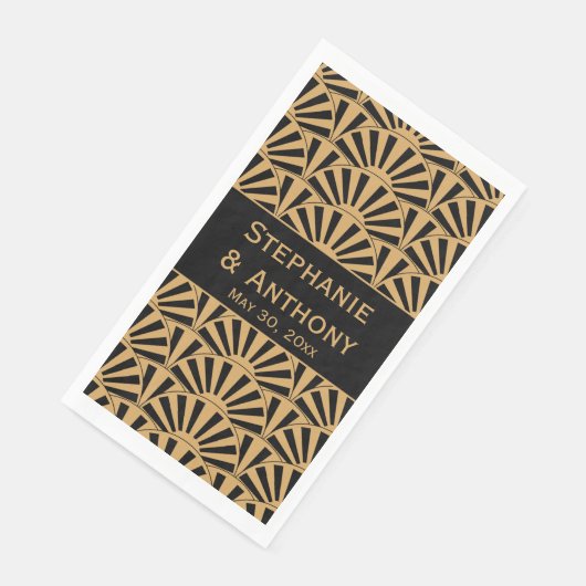 金ゴールドと黒アールデコの花結婚の数 (コーナー)