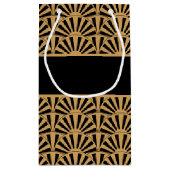 金ゴールドと黒アールデコ扇花ブライダルシャワー スモールペーパーバッグ (裏面)