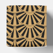 金ゴールドと黒アールデコ扇花ブライダルシャワー フェイバーボックス (上部)