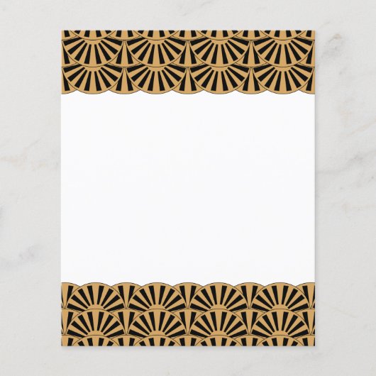 金ゴールドと黒アールデコ扇花モチーフ (正面)