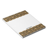 金ゴールドと黒アールデコ扇花モチーフ ノートパッド (アングル)