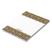 金ゴールドと黒アールデコ扇花モチーフ ノートパッド (回転)