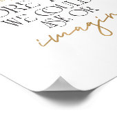 金ゴールドと黒エペソ3:20聖書の詩のポスター ポスター (角)