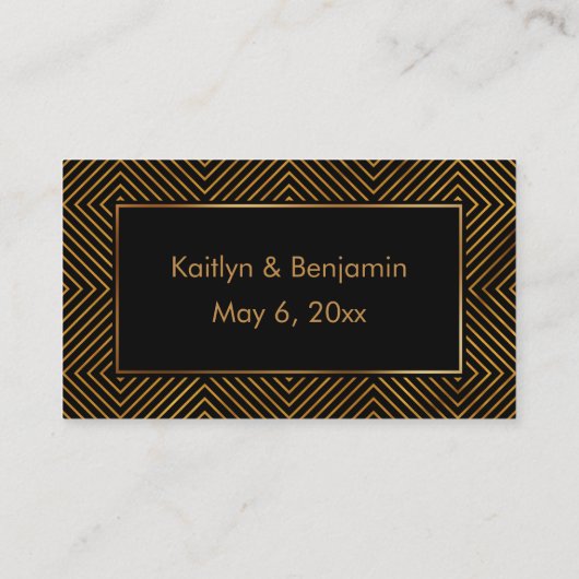 金ゴールドと黒エレガントいギフトユニーク登録カード エンクロージャーカード (裏面)