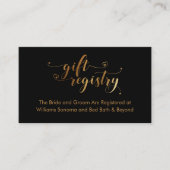 金ゴールドと黒エレガントいギフトユニーク登録カード エンクロージャーカード (正面)