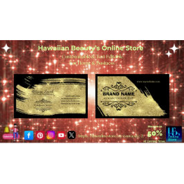 金ゴールドと黒エレガントのテンプレート付き名刺 名刺