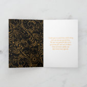 金ゴールドと黒エレガントフローラ結婚 サンキューカード (内部)