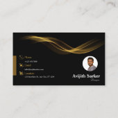 金ゴールドと黒エレガントモダンパーソナライズされた 名刺 (裏面)