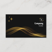 金ゴールドと黒エレガントモダンパーソナライズされた 名刺 (正面)