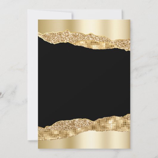 金ゴールドと黒グラムティアーズ大晦日パーティー 招待状 (裏面)