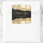 金ゴールドと黒グラムティアーズSweet sixteenありがとう スクエアシール (バッグ)