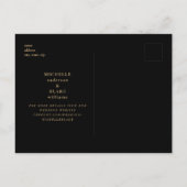 金ゴールドと黒コンテンポラリー日付の保存 ポストカード (裏面)