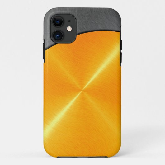 金ゴールドと黒ステンレス鋼メタル2 Case-Mate iPhoneケース (裏面)