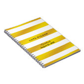 金ゴールドと黒ストライプい緩和曲線 ノートブック (右側)