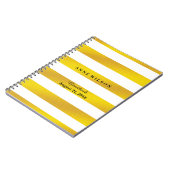 金ゴールドと黒ストライプい緩和曲線 ノートブック (左側)