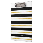 金ゴールドと黒ストライプ色 クリップボード (左)