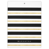 金ゴールドと黒ストライプ色 クリップボード (裏面)