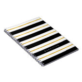 金ゴールドと黒ストライプ色 ノートブック (右側)