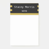 金ゴールドと黒ストライプ色 ポストイット (正面)