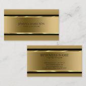 金ゴールドと黒ストライプ色 名刺 (正面/裏面)