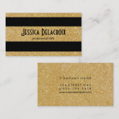 金ゴールドと黒ストライプ色 名刺 (正面/裏面)