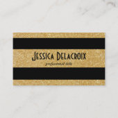 金ゴールドと黒ストライプ色 名刺 (正面)