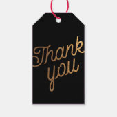 金ゴールドと黒スワールとカールありがとうギフトラベル ギフトタグ (正面)