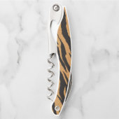 金ゴールドと黒ゼブラ縞 ソムリエナイフ (正面)