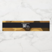 金ゴールドと黒テーマ50歳の誕生日 ペットボトルラベル (シングルラベル)