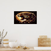 金ゴールドと黒ヒョウの壁またはドアポスター ポスター (キッチン)