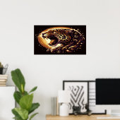 金ゴールドと黒ヒョウの壁またはドアポスター ポスター (ホームオフィス)