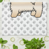 金ゴールドと黒マスクシーズー（犬）かわいい漫画の犬 キッチンタオル (折り畳み)