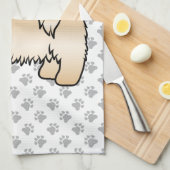 金ゴールドと黒マスクシーズー（犬）かわいい漫画の犬 キッチンタオル (四つ折り)