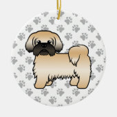 金ゴールドと黒マスクシーズー(犬)かわいい漫画の犬 セラミックオーナメント (正面)