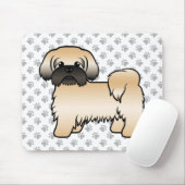 金ゴールドと黒マスクシーズー（犬）かわいい漫画の犬 マウスパッド (マウス)