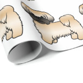 金ゴールドと黒マスクシーズー（犬）Tzu漫画の犬のパターン ラッピングペーパー (ロールコーナー)