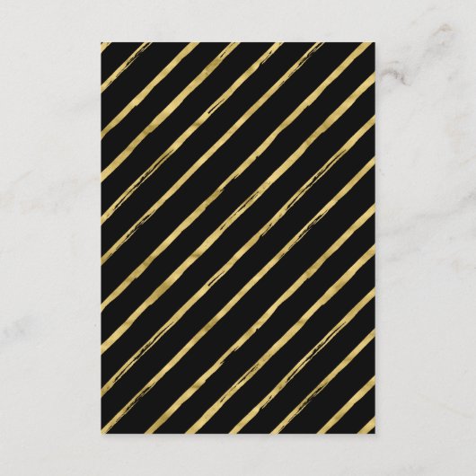 金ゴールドと黒モダン大人の誕生日パーティーの挿入 エンクロージャーカード (裏面)