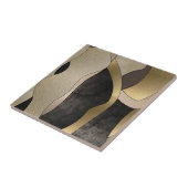 金ゴールドと黒モダン彩陶瓦 タイル (側面)