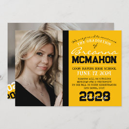 金ゴールドと黒卒業2写真のお知らせ 招待状