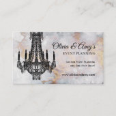 金ゴールドと黒大理石シャンデリア名刺 名刺 (正面)