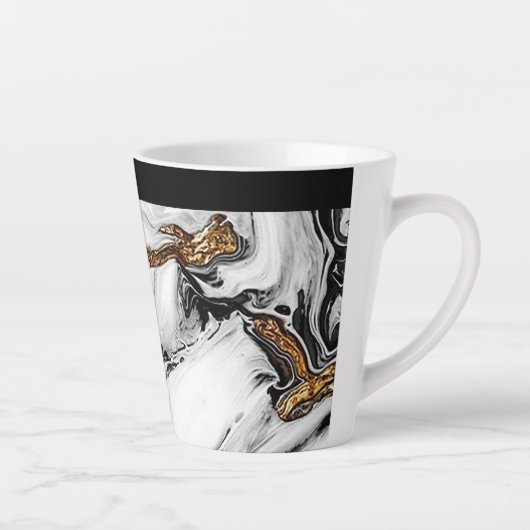 「金ゴールドと黒大理石」 カフェラテマグ (右)