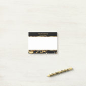 金ゴールドと黒大理石 ポストイット (デスク上)