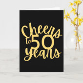 金ゴールドと黒応援から50年 カード (黄色い花)