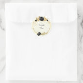 金ゴールドと黒感謝していフローラ結婚の ラウンドシール (バッグ)