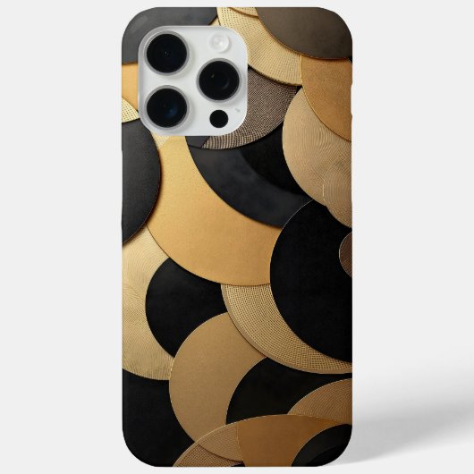 金ゴールドと黒抽象芸術の幾何学的パターン Case-Mate iPhoneケース (裏面)