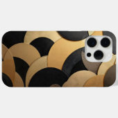 金ゴールドと黒抽象芸術の幾何学的パターン Case-Mate iPhoneケース (裏面 (横))