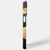 金ゴールドと黒抽象芸術の幾何学的パターン Case-Mate iPhoneケース (裏面 / 右)